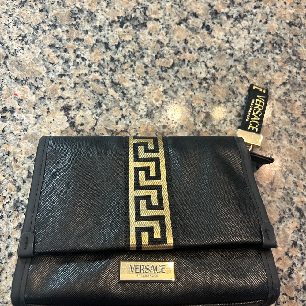Versace Black and Gold Clutch/Makeup Bag NEW